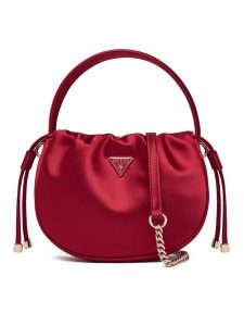 Guess Torebka Elsie Mini HWSE96 50750 Bordowy. Czerwone torebki klasyczne Guess, z aplikacjami, z materiału, bez dodatków. Za 589,99 zł.