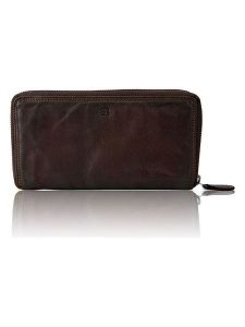 Bellicci Skórzany portfel "Greta" w kolorze brązowym - 19,5 x 10 x 3 cm rozmiar: onesize. Brązowe portfele Bellicci, bez wzorów, z materiału. Za 96,45 zł.