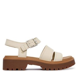 Sandały Timberland. Brązowe sandały Timberland, bez wzorów, bez obcasa, na płaskiej podeszwie, bez zapięcia. Za 499,99 zł.