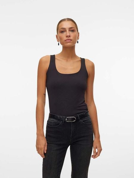 Vero Moda Top w kolorze czarnym rozmiar: XL. Czarne topy Vero Moda, xl, bez wzorów, bez kołnierzyka, bez ramiączek. Za 52,30 zł.