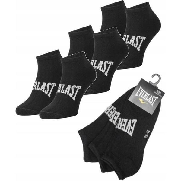 Skarpetki sneaker do kostki Everlast 3-pak. Czarne skarpetki EVERLAST, bez wzorów, z bawełny. W wyprzedaży za 19,99 zł.