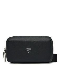 Guess Kosmetyczka PMMOSA P4417 Czarny. Czarne kosmetyczki Guess, z aplikacjami, ze skóry, bez dodatków. Za 179,99 zł.