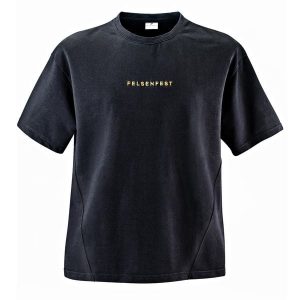 Koszulka boulderingowa Oversized Volumes. Czarne bluzki FELSENFEST, bez wzorów, z bawełny, sportowe, bez kołnierzyka, bez ramiączek. Za 159,99 zł.