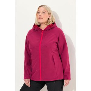 Damskie Kurtka softshell kaptur kieszenie na zamek regulowane zapięcie na rzep. Czerwone kurtki Ulla Popken, plus size, bez wzorów, z materiału, bez kaptura. Za 479,99 zł.