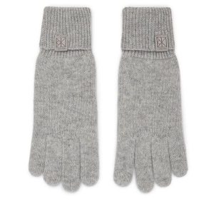 Rękawiczki Calvin Klein. Szare rękawiczki Calvin Klein, bez wzorów, z dzianiny. Za 329,99 zł.