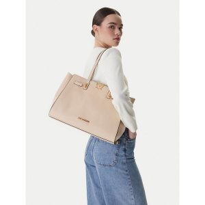 Torebka LOVE MOSCHINO. Białe shopper bag LOVE MOSCHINO, bez wzorów, bez dodatków. Za 650,99 zł.