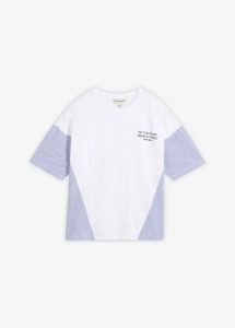 T-shirt oversize z mieszanki bawełny. Białe t-shirty bonprix, bez wzorów, z bawełny, bez kołnierzyka, bez ramiączek. Za 74,99 zł.