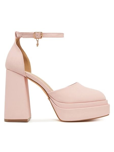 DeeZee Półbuty LW85478-6 Różowy. Czerwone czółenka DeeZee, bez wzorów, z materiału, bez obcasa, na obcasie, bez zapięcia. Za 169,99 zł.