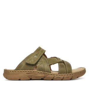 Klapki Josef Seibel. Brązowe klapki Josef Seibel, bez wzorów, bez obcasa. Za 269,99 zł.