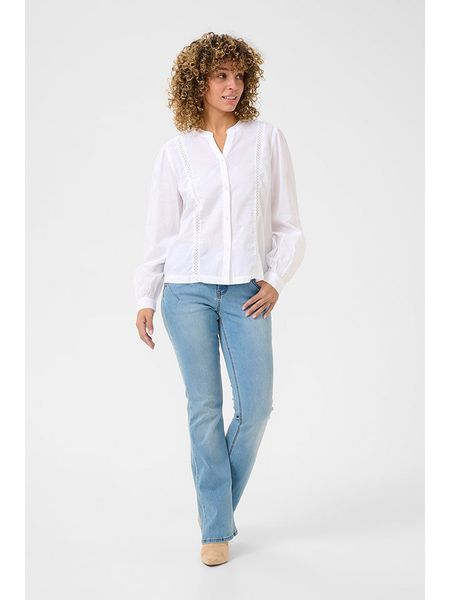 Kaffe Bluzka w kolorze białym rozmiar: 38. Białe bluzki Kaffe, bez wzorów, z bawełny, bez kołnierzyka, bez ramiączek. Za 115,95 zł.