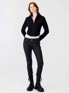 LTB Dżinsy - Skinny fit - w kolorze czarnym rozmiar: W27/L34. Czarne jeansy LTB, z aplikacjami, ze skóry. Za 149,31 zł.