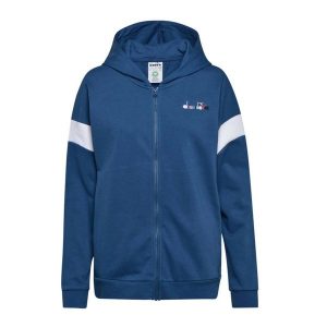 Bluza damska DIADORA L. HOODIE FZ SPOTLIGHT. Niebieskie bluzy Diadora, l, bez wzorów, bez kaptura. Za 89,99 zł.