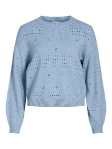 Vila Sweter w kolorze błękitnym rozmiar: XL. Niebieskie swetry oversize Vila, xl, bez wzorów, bez ramiączek. Za 100,99 zł.