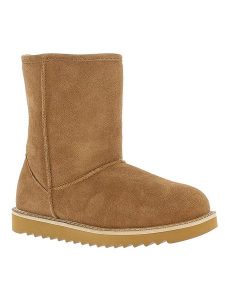 Gooce Skórzane kozaki zimowe "Sawel Waterproof" w kolorze jasnobrązowym rozmiar: 38. Brązowe kozaki Gooce, na zimę, bez wzorów, z materiału, bez obcasa, bez zapięcia. Za 243,64 zł.