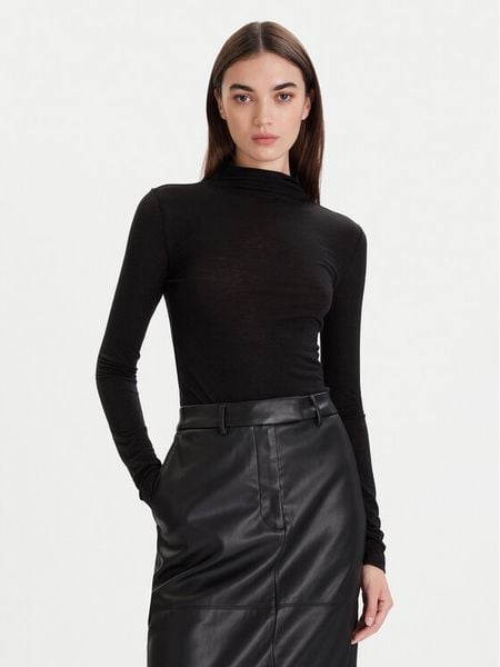 Calvin Klein Sweter LV044D239G Czarny Slim Fit. Czarne swetry klasyczne Calvin Klein, xl, z wełny, bez kołnierzyka. Za 349,99 zł.