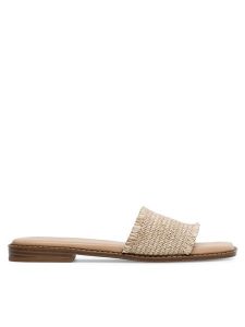 DeeZee Klapki LS6115-02 Beżowy. Brązowe klapki DeeZee, bez wzorów, z materiału, bez obcasa. Za 63,99 zł.
