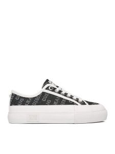 Guess Jeans Tenisówki CWBEO-GJ13456 Czarny. Czarne trampki Guess Jeans, z aplikacjami, z jeansu, bez zapięcia. Za 229,99 zł.