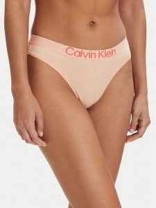 Calvin Klein Underwear Stringi LV00QD5292 Pomarańczowy jasny. Brązowe stringi Calvin Klein Underwear, bez wzorów, z bawełny. Za 79,99 zł.