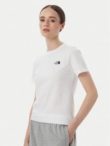The North Face T-Shirt Evolution Simple Dome Slm NF0A8FX7 Biały Regular Fit. Białe t-shirty The North Face, l, bez wzorów, z bawełny, bez kołnierzyka, bez ramiączek. Za 119,99 zł.