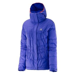 Kurtka narciarska damska Salomon Stormpulse. Fioletowe kurtki Salomon, na zimę, s, bez wzorów, z poliesteru, bez kaptura, narciarskie. Za 517,00 zł.