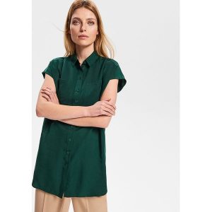 Koszula oversize z Tencelu™ - Zielony. Koszule marki Reserved. Za 99,99 zł.