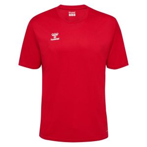 Koszulka Poliestrowa Essential Jersey S/S. Czerwone bluzki Hummel, m, bez wzorów, z jersey, sportowe, bez kołnierzyka, bez ramiączek. Za 61,00 zł.