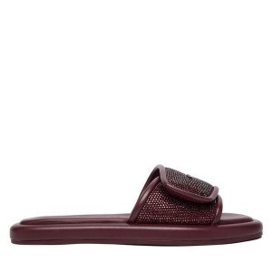 Klapki MICHAEL Michael Kors. Czerwone klapki MICHAEL Michael Kors, bez wzorów, bez obcasa. Za 483,99 zł.