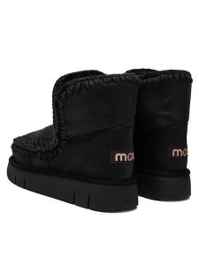 Mou Śniegowce MU.FW531002B Czarny. Czarne buty zimowe Mou, ze skóry, bez obcasa, bez zapięcia. Za 909,99 zł.