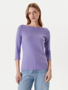 United Colors Of Benetton Bluzka 3GA2E16A1 Fioletowy Regular Fit. Fioletowe bluzki United Colors of Benetton, s, bez wzorów, z bawełny, bez kołnierzyka, bez ramiączek. Za 69,99 zł.