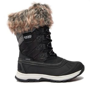 Śniegowce Icepeak. Czarne buty zimowe Icepeak, bez obcasa, bez zapięcia. Za 699,99 zł.