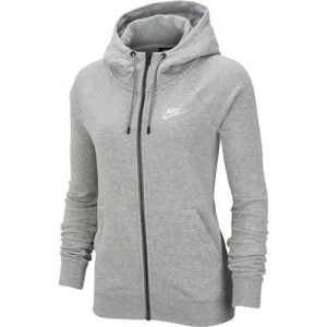 Bluza sportowa damska Nike Wmns Essential FZ Fleece. Szare bluzy Nike, bez wzorów, z kapturem. Za 387,00 zł.