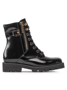 Rage Age Trapery RA-32-06-000426 Czarny. Czarne buty zimowe Rage Age, z lakierowanej skóry, bez obcasa, bez zapięcia. Za 629,99 zł.