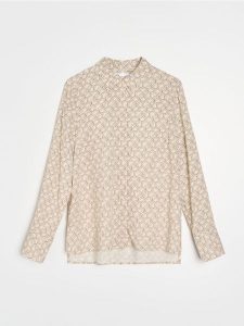 Wzorzysta koszula z wiskozy - Inny. Koszule Sinsay, l, bez wzorów, z wiskozy, bez kołnierzyka, bez ramiączek. Za 29,99 zł.