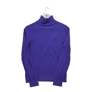 Second life - Damski sweter z golfem w kolorze fioletowym - Jak nowy. Fioletowe golfy Ralph Lauren, bez wzorów. Za 136,28 zł.