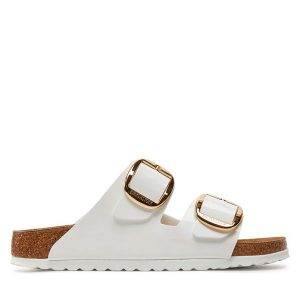 Klapki Birkenstock. Białe klapki Birkenstock, bez wzorów, bez obcasa. Za 436,99 zł.