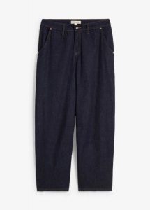 Dżinsy Balloon mid waist, cropped. Niebieskie jeansy bonprix, bez wzorów, z jeansu, krótkie. Za 149,99 zł.