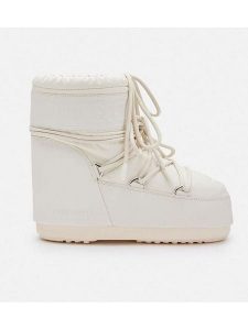 Moon Boot Botki zimowe "Icon Low" w kolorze kremowym rozmiar: 42-44. Brązowe botki Moon Boot, na zimę, bez wzorów, z materiału, bez obcasa, bez zapięcia. Za 456,87 zł.