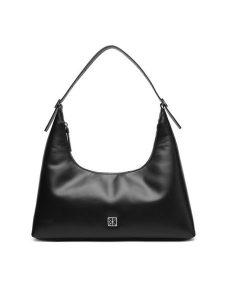 Calvin Klein Torebka Emblem Hw Lthr Shoulder Bag LV04F3262G Czarny. Czarne torebki klasyczne Calvin Klein, bez wzorów, ze skóry, bez dodatków. Za 649,99 zł.