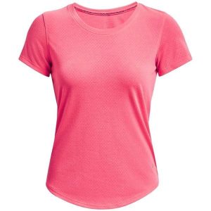 Koszulka do biegania damska Under Armour Streaker. Czerwone bluzki Under Armour, xl, bez wzorów, sportowe, bez kołnierzyka, bez ramiączek. W wyprzedaży za 111,10 zł.