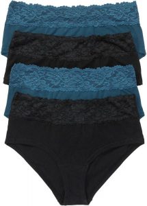 Figi maxi z miekkiej bawełny (4 pary). Czarne figi bonprix, bez wzorów, z bawełny. Za 67,99 zł.