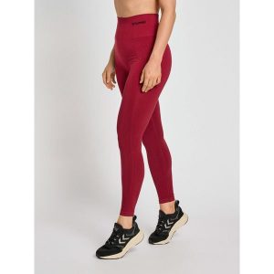 Damskie wysokie legginsy Hummel TIF. Czerwone legginsy Hummel, bez wzorów, z poliamidu, z podwyższonym stanem. Za 139,00 zł.