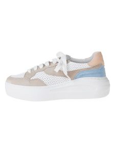 Unisa Skórzane sneakersy w kolorze beżowo-błękitno-białym rozmiar: 39. Białe trampki Unisa, bez wzorów, bez zapięcia. Za 262,91 zł.