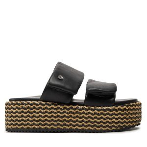 Espadryle Blauer. Czarne espadryle Blauer, bez wzorów, bez obcasa. Za 519,99 zł.