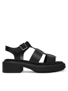 Calvin Klein Sandały Chunky Sandal Fisherm Lth HW0HW02904 Czarny. Czarne sandały Calvin Klein, bez wzorów, ze skóry, bez obcasa, na płaskiej podeszwie, bez zapięcia. Za 529,99 zł.