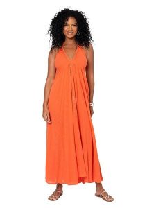 Aller Simplement Sukienka w kolorze pomarańczowym rozmiar: 34-40. Pomarańczowe sukienki Aller Simplement, bez wzorów, z bawełny, bez kołnierzyka, bez ramiączek, maxi. Za 86,99 zł.
