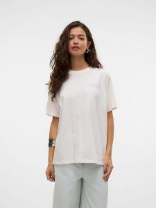 Vero Moda Koszulka "Katrine" w kolorze białym rozmiar: M. Białe bluzki Vero Moda, m, bez wzorów, z bawełny, bez kołnierzyka, bez ramiączek. Za 61,46 zł.