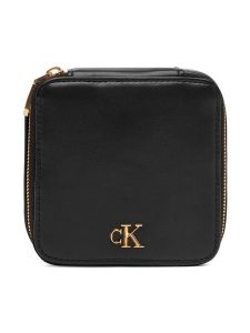 Calvin Klein Portfel Ck Jewelry Box LV04F3705G Czarny. Czarne portfele Calvin Klein, bez wzorów, ze skóry. Za 249,99 zł.