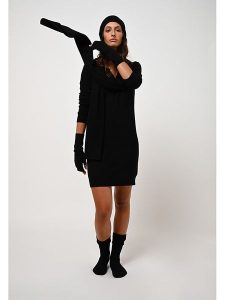 AUTHENTIC CASHMERE Kaszmirowa sukienka "Capelet" w kolorze czarnym rozmiar: S. Czarne sukienki AUTHENTIC CASHMERE, s, bez wzorów, z kaszmiru, bez kołnierzyka, bez ramiączek, mini. Za 485,44 zł.