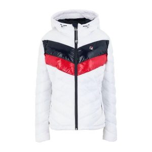 Kurtka narciarska damska Fila Open Box. Białe kurtki Fila, na zimę, s, bez wzorów, z poliesteru, bez kaptura, narciarskie. Za 564,00 zł.