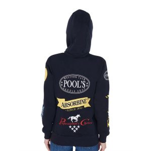 Bluza z kapturem unisex z logo. Niebieskie kurtki POOL'S, xl, bez wzorów, z bawełny, z kapturem. Za 568,50 zł.